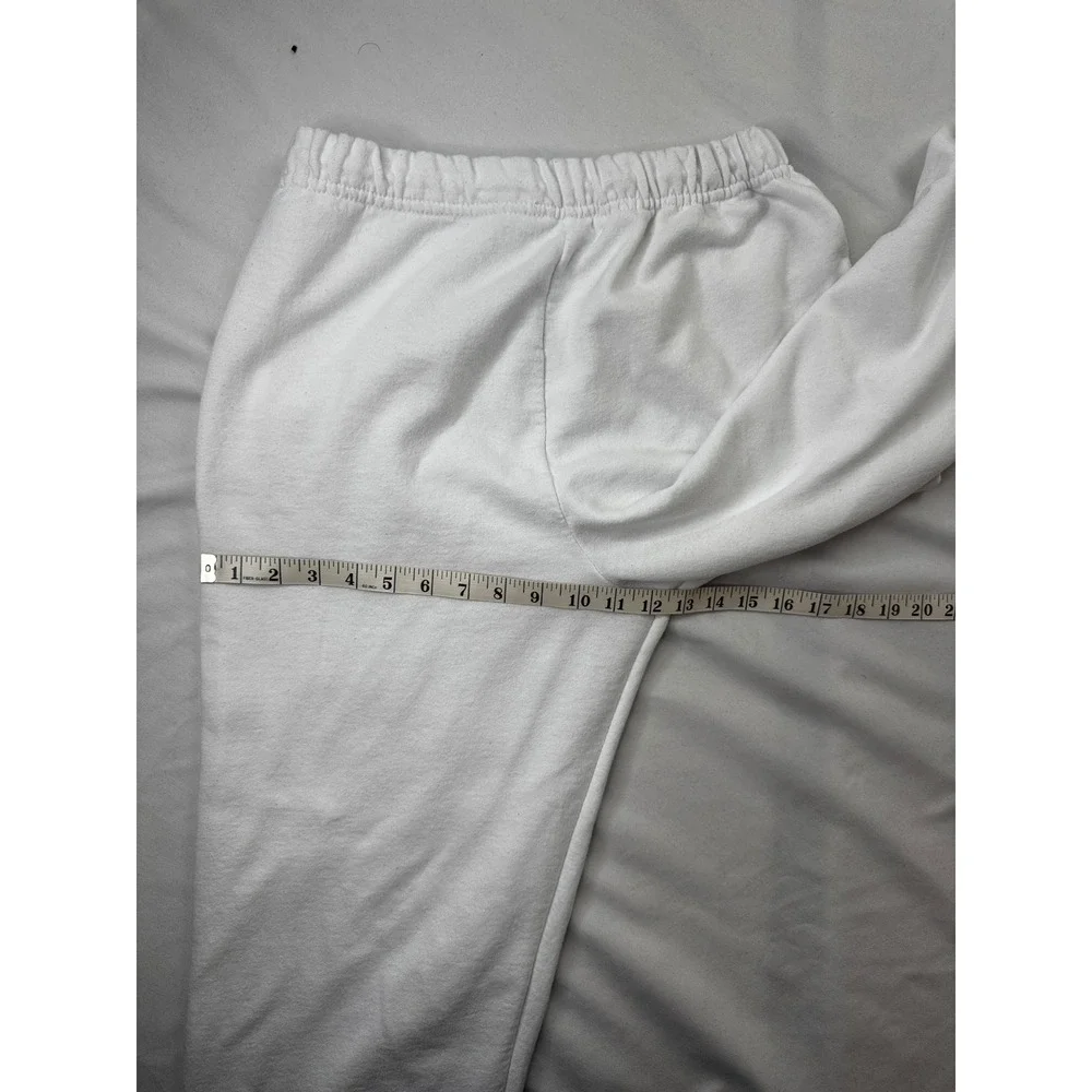 Jerzees NuBlend White Sweatpants Mens‎ Medium Elastic Waist Cuffs Fleece Joggers